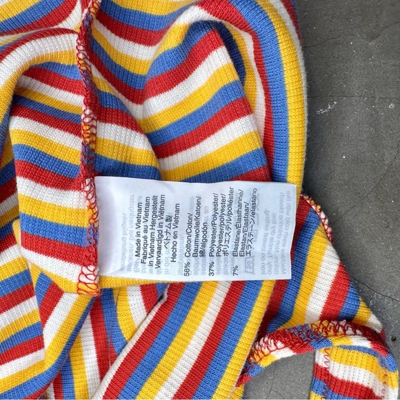 Madewell Spaghetti-Strap Thong Bodysuit in Rainbow Stripes Sz XS - Picture 11 of 11